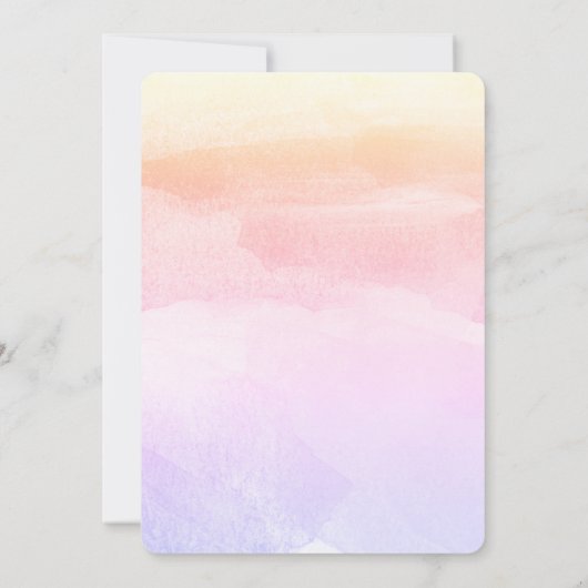 Hummingvogel und Blume auf Wasserfarben Babydusche Einladung (Rückseite)