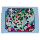 Hummingvögel und Blume Blau Große Geschenktüte (Vorderseite)