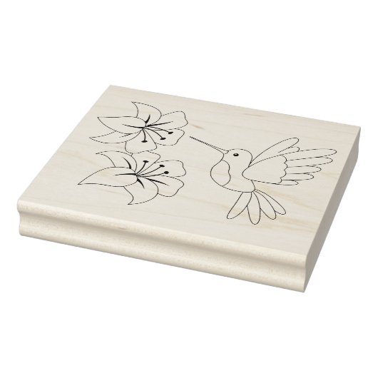 Hummingvogel und Blume - Farbseite Gummistempel (Stempel)