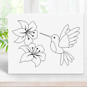 Hummingvogel und Blume - Farbseite Gummistempel