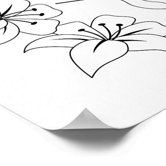 Hummingvogel und Blume - Farbseite Poster (Ecke)