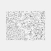 Hummingvögel und Blume Farbseiten für Erwachsene Fleecedecke (Vorderseite (Horizontal))