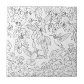 Hummingvögel und Blume Farbseiten für Erwachsene Fliese (Vorderseite)