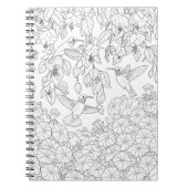 Hummingvögel und Blume Farbseiten für Erwachsene Notizblock (Vorderseite)