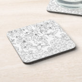 Hummingvögel und Blume Farbseiten für Erwachsene Untersetzer (Linke Seite)