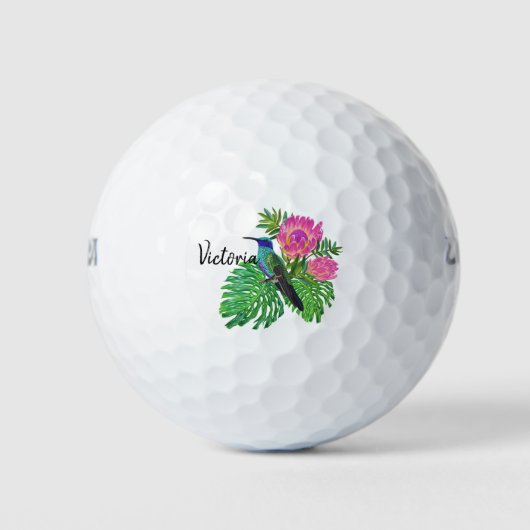 Hummingvogel und Blume Golfball (Vorderseite)