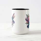 Hummingvogel und Blume Groß Zweifarbige Tasse (Mittel)