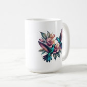 Hummingvogel und Blume Große klassische Keramik Kaffeetasse (VorderseiteRechts)