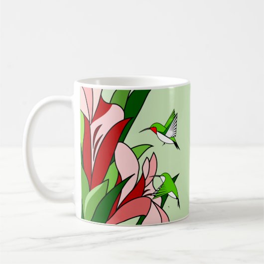 Hummingvogel und Blume Kaffeetasse (Links)
