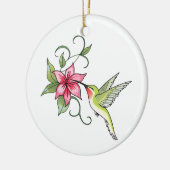 Hummingvogel und Blume Keramik Ornament (Links)