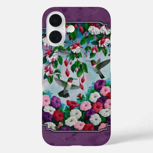 Hummingvögel und Blume Lila Case-Mate iPhone Hülle (Rückseite)
