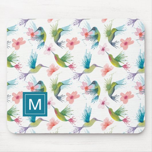 Hummingvögel und Blume Mousepad (Vorne)