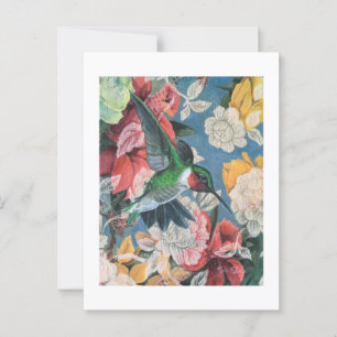 Hummingvogel und Blume Nummer 3 Leere Postkarte