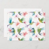 Hummingvögel und Blume Postkarte (Vorne/Hinten)