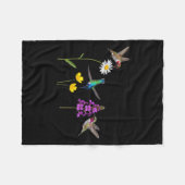 Hummingvogel und Blume Witzvogel über Männer Fraue Fleecedecke (Vorderseite (Horizontal))