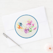 Hummingvogel und Blumen Runder Aufkleber (Umschlag)