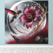 Hummingvogel und Blumendetails mit Gem Accent Leinwanddruck (Insitu (Holzboden))
