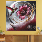 Hummingvogel und Blumendetails mit Gem Accent Leinwanddruck (Insitu (Wohnzimmer))