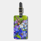 Hummingvogel und Delphinium Gepäckanhänger (Vorderseite vertikal)