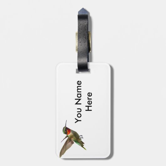 Hummingvogel und Delphinium Gepäckanhänger (Rückseite vertikal)