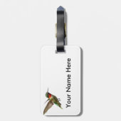 Hummingvogel und Delphinium Gepäckanhänger (Rückseite vertikal)