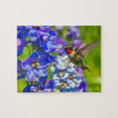 Hummingvogel und Delphinium Puzzle (Horizontal)
