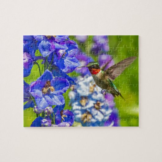 Hummingvogel und Delphinium Puzzle (Horizontal)