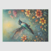 Hummingvögel und farbenfrohe Blume - Dekoupage - Seidenpapier (Vorderseite)