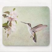 Hummingvogel und Frühlingsblumen Mousepad (Vorne)