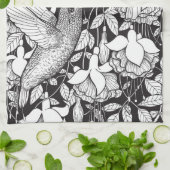 Hummingvogel und Fuchsie Küchentuch (Gefaltet)