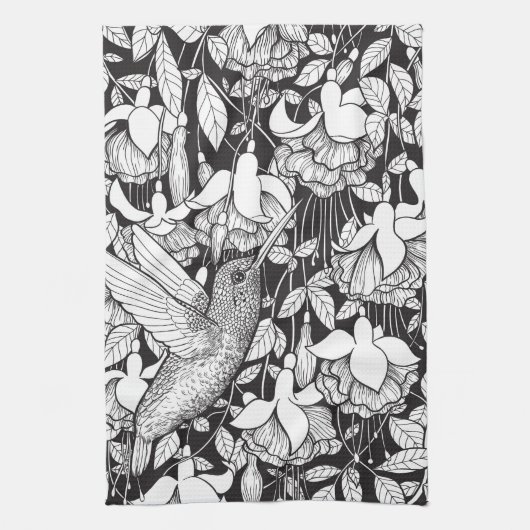 Hummingvogel und Fuchsie Küchentuch (Vertikal)