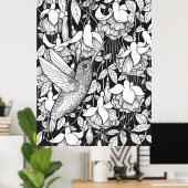Hummingvogel und Fuchsie Poster (Heimbüro)