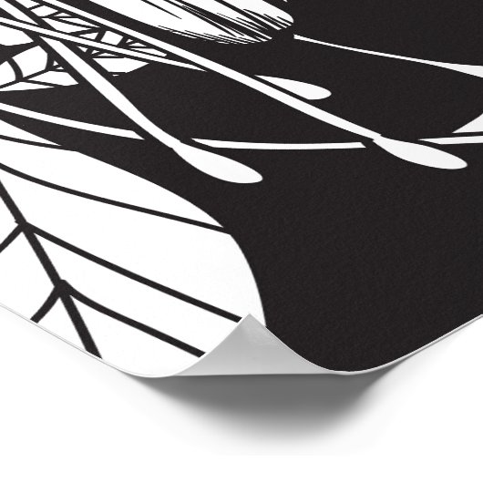 Hummingvogel und Fuchsie Poster (Ecke)