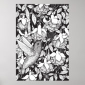 Hummingvogel und Fuchsie Poster (Vorne)