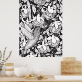 Hummingvogel und Fuchsie Poster (Küche)