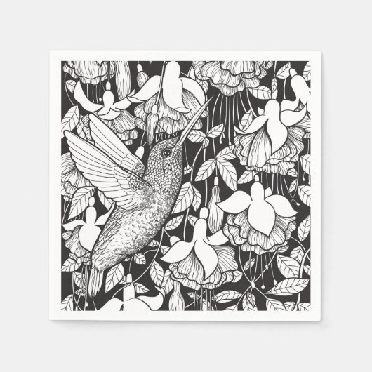 Hummingvogel und Fuchsie Serviette (Vorderseite)