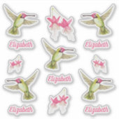 Hummingvögel und Fuchsischer Blume Blüten Vinyl Aufkleber (Vorderseite)