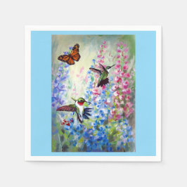 Hummingvögel und Gartenpapier & Tuch, Butt Napkins Serviette