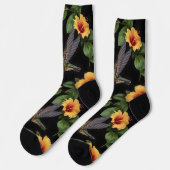 Hummingvogel und gelber Hibiskus, Socken (Linkes Detail)