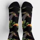 Hummingvogel und gelber Hibiskus, Socken (Oben)