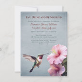 Hummingvogel und Hibiskus | Blue Probe Dinner Einladung (Vorderseite)