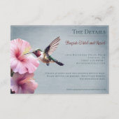 Hummingvogel und Hibiskus | Blue Wedding Begleitkarte (Vorderseite)