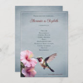 Hummingvogel und Hibiskus | Blue Wedding Program (Vorne/Hinten)
