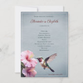 Hummingvogel und Hibiskus | Blue Wedding Program (Vorderseite)