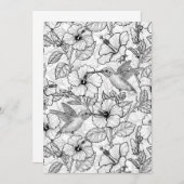 Hummingvögel und Hibiskus Blume b&w (Vorne/Hinten)