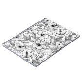 Hummingvögel und Hibiskus Blume b&w Notizblock (Linke Seite)