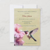 Hummingvogel und Hibiskus Brautparty | Gelb Einladung (Vorderseite)