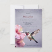 Hummingvogel und Hibiskus Brautparty | Lila Einladung (Vorderseite)