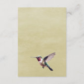 Hummingvogel und Hibiskus | Gelbe Hochzeit Begleitkarte (Rückseite)