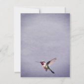 Hummingvogel und Hibiskus | Lila Hochzeit RSVP (Rückseite)